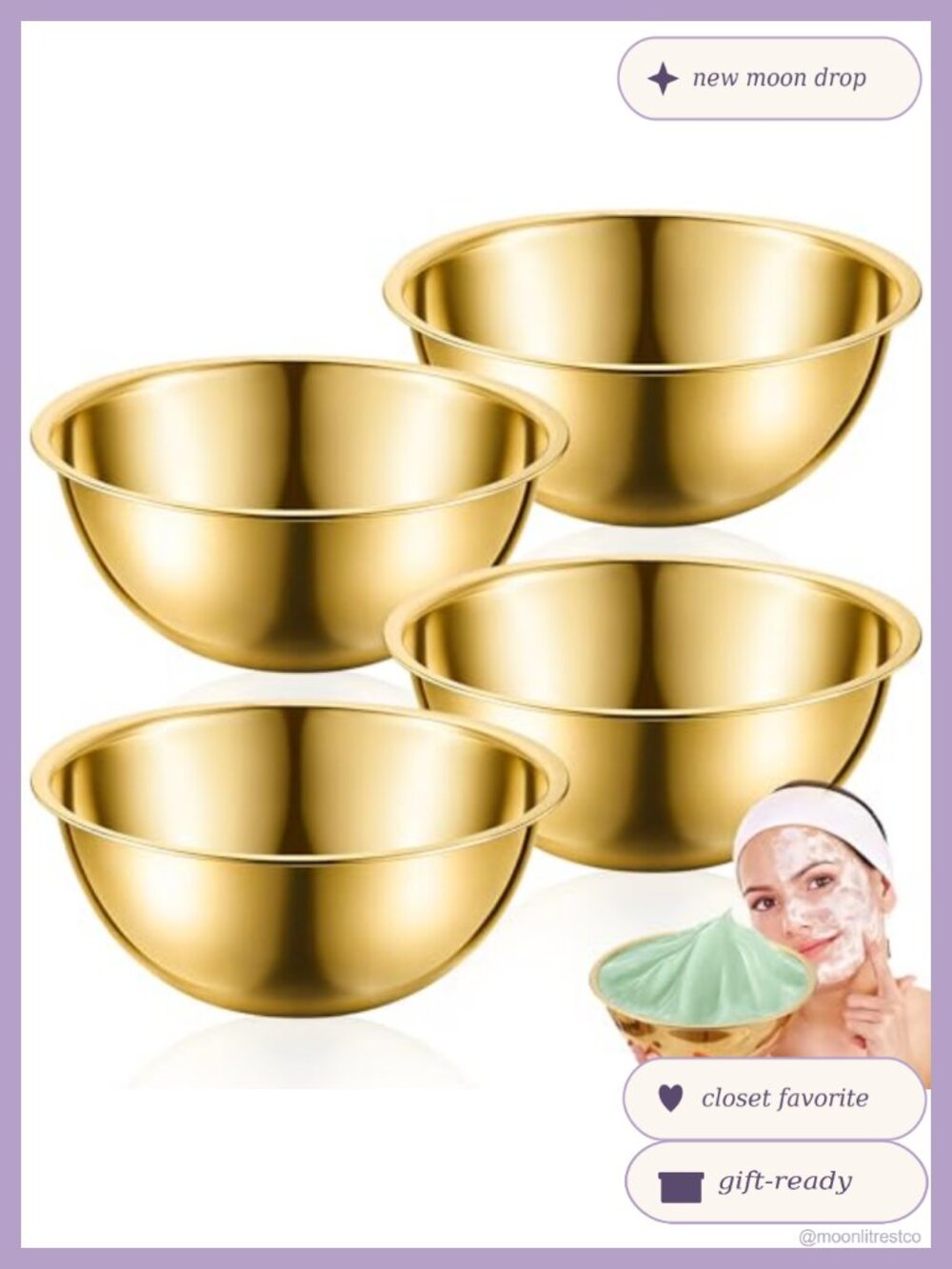 2 Pack Stainless Steel Esthetician Spa Bowls Mask Mixing 8 Inch